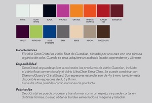 gamme de couleurs et caractéristiques des verres laqués