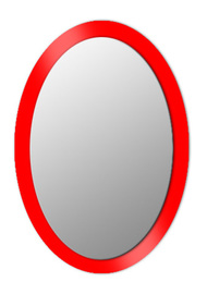 Miroir ovale sur verre laqué
