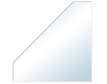 Étagère d’angle chanfreinée de 6 mm