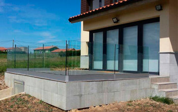 Barrières en verre avec profil continu 100 cm
