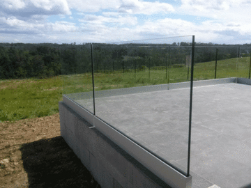 Barrières en verre avec profil continu 50 cm